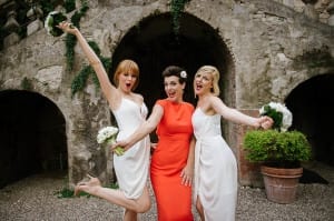 bride in red dress in verona