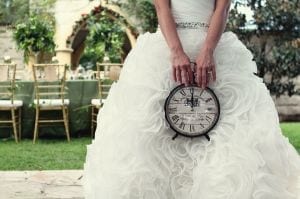 sposa con orologio tema matrimonio tempo