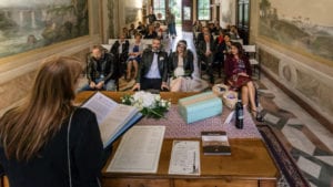 sposa giubbotto di pelle