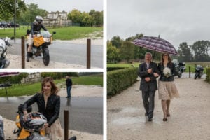 arrivo della sposa in moto